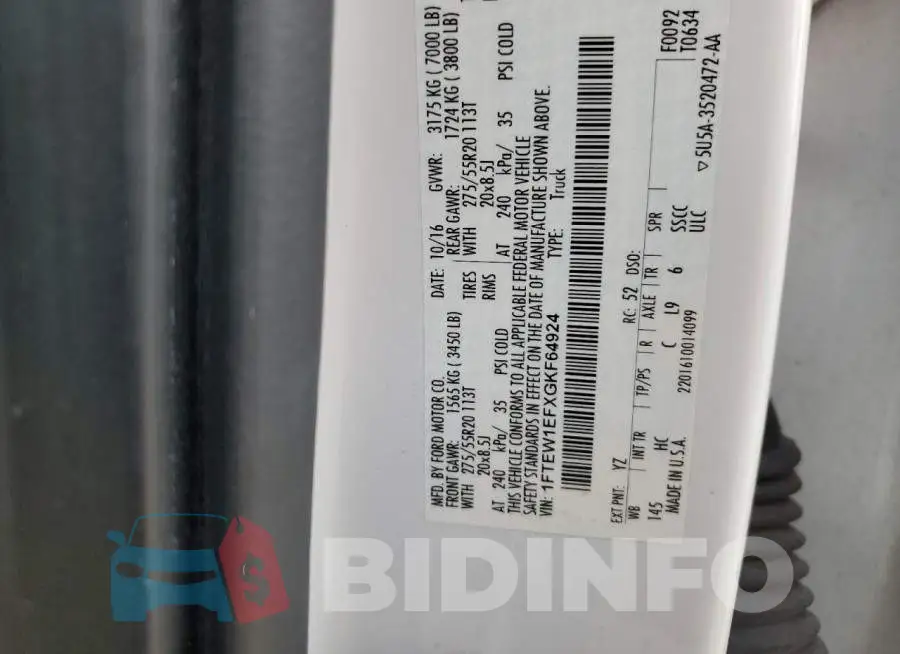 1FTEW1EFXGKF64924 Photo# 12