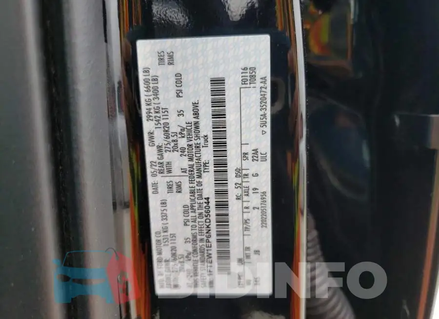 1FTEW1EP6NKD56044 Photo# 12
