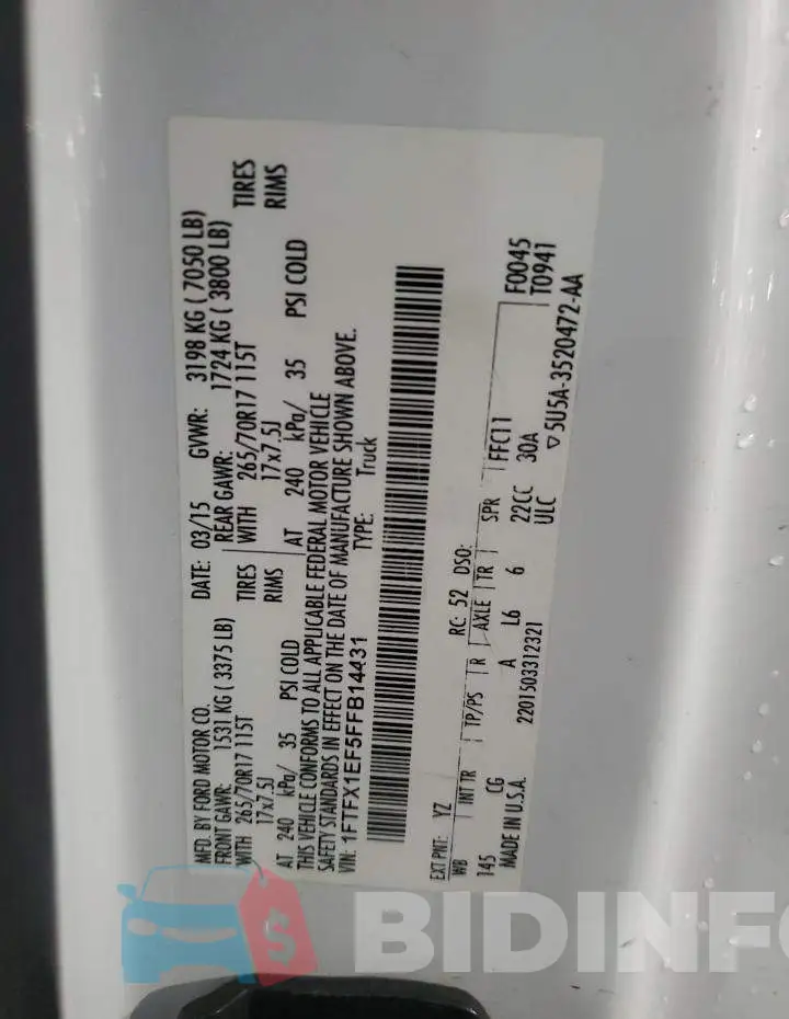 1FTFX1EF5FFB14431 Photo# 12