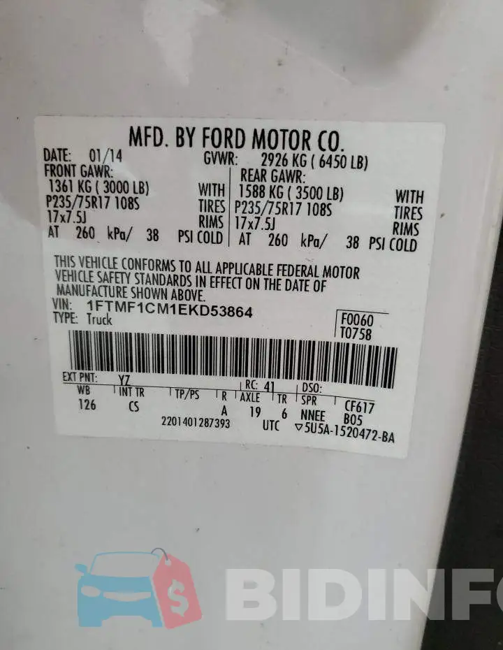 1FTMF1CM1EKD53864 Photo# 13