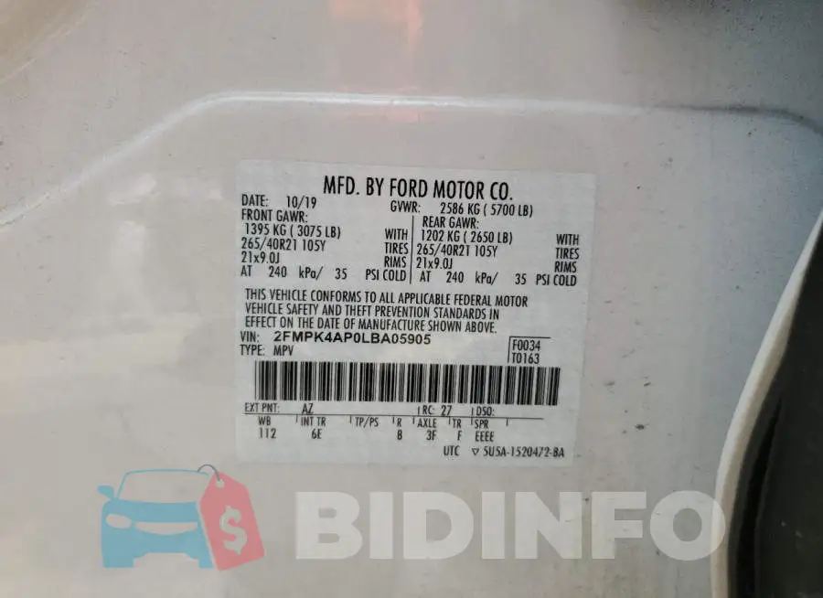 2FMPK4AP0LBA05905 Photo# 12