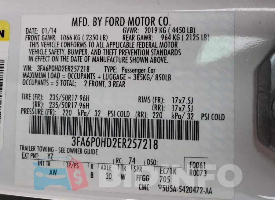 3FA6P0HD2ER257218 Photo# 12