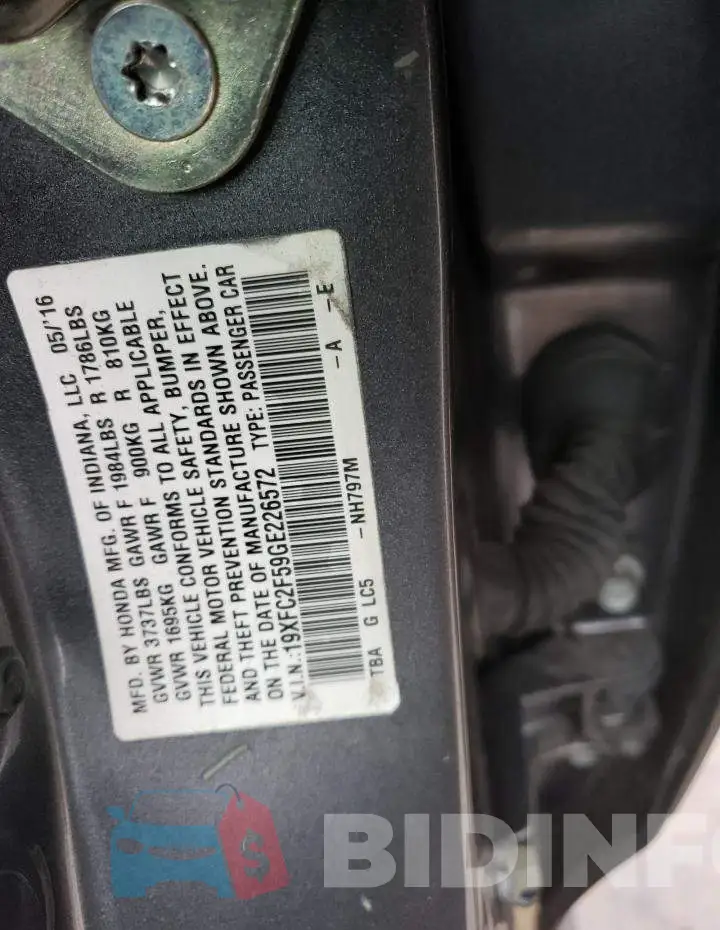 19XFC2F59GE226572 Photo# 13