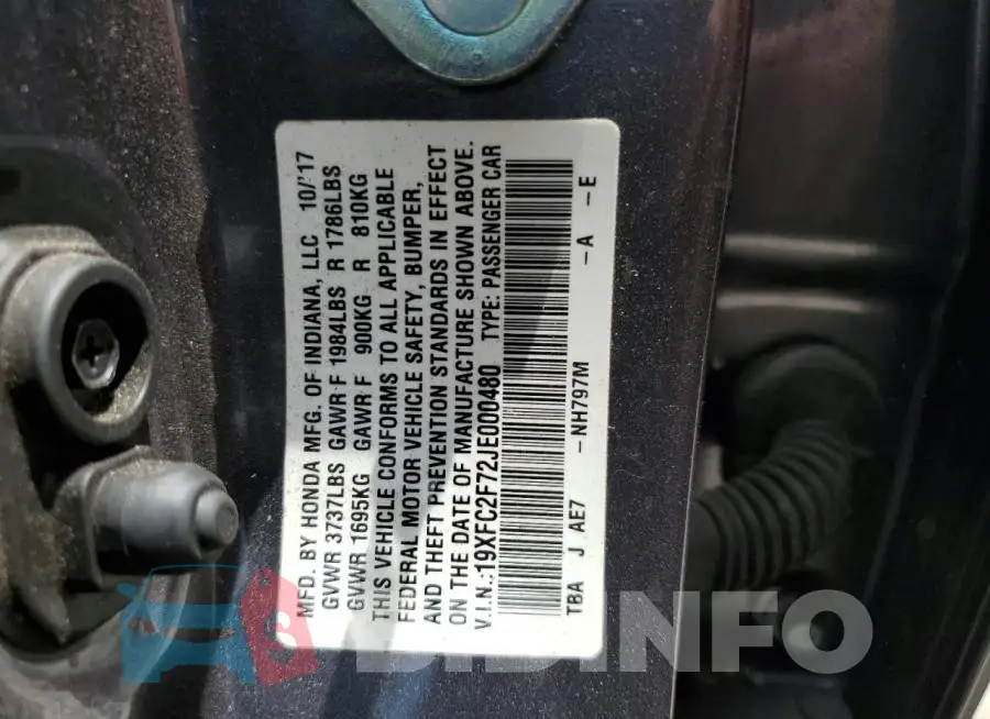 19XFC2F72JE000480 Photo# 13