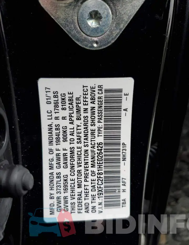 19XFC2F81HE026426 Photo# 12