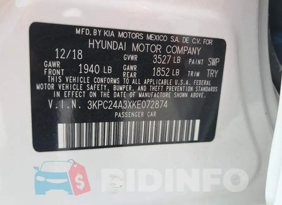 3KPC24A3XKE072874 Photo# 12