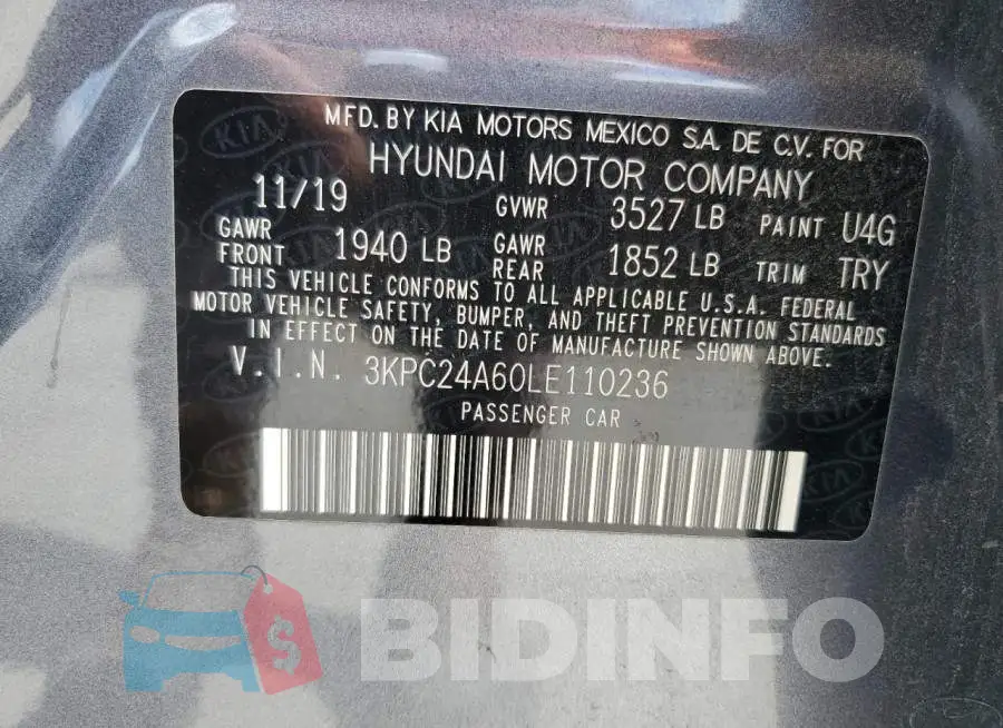 3KPC24A60LE110236 Photo# 13