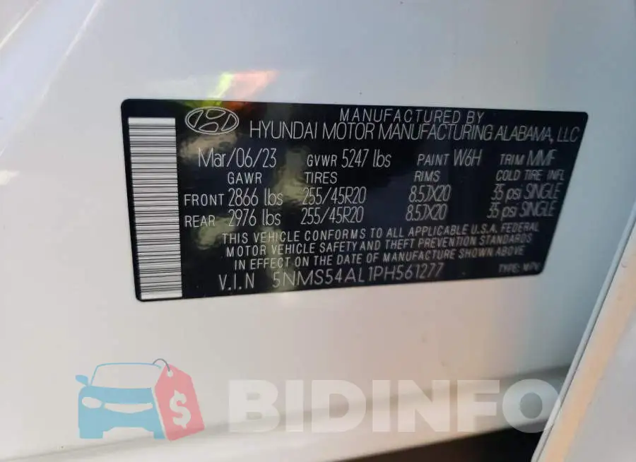 5NMS54AL1PH561277 Photo# 13