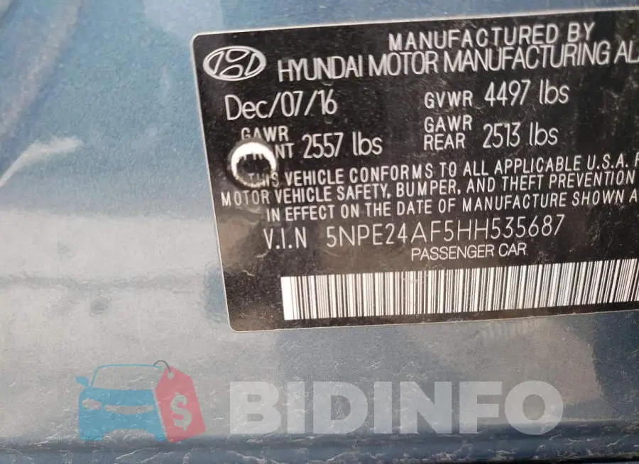 5NPE24AF5HH535687 Photo# 12