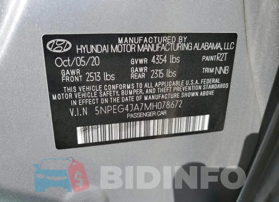 5NPEG4JA7MH078672 Photo# 12
