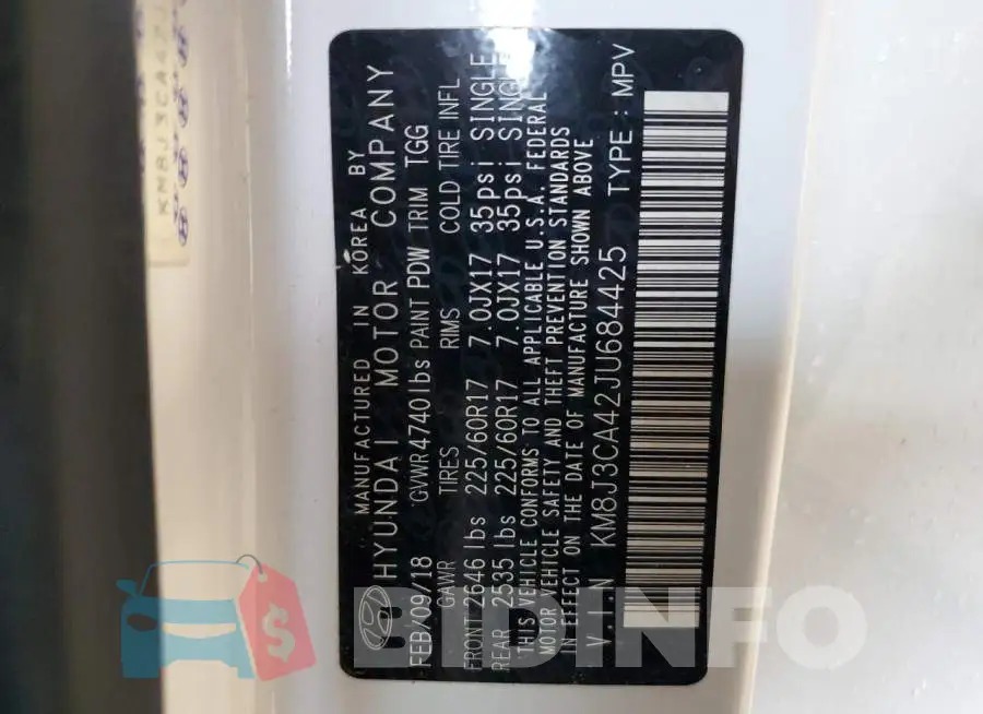KM8J3CA42JU684425 Photo# 13