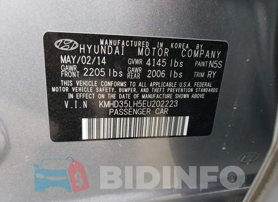 KMHD35LH5EU202223 Photo# 12