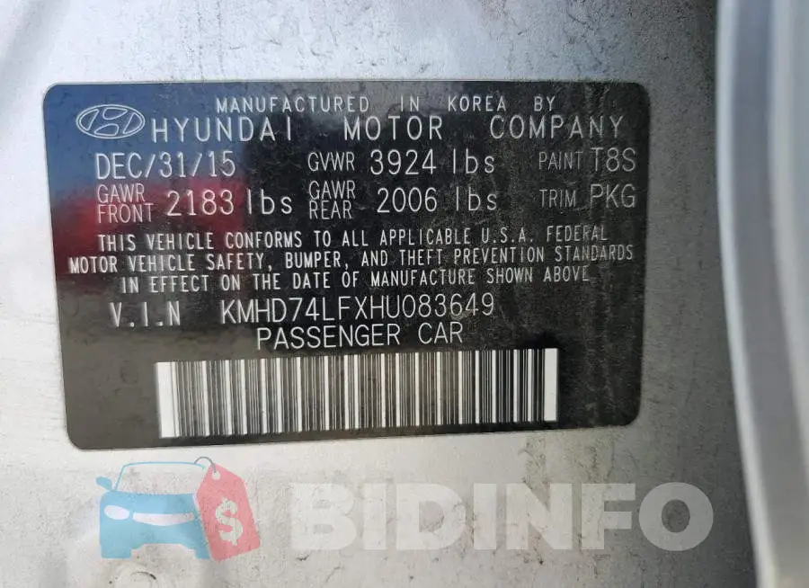 KMHD74LFXHU083649 Photo# 13