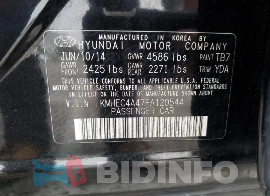 KMHEC4A47FA120544 Photo# 12