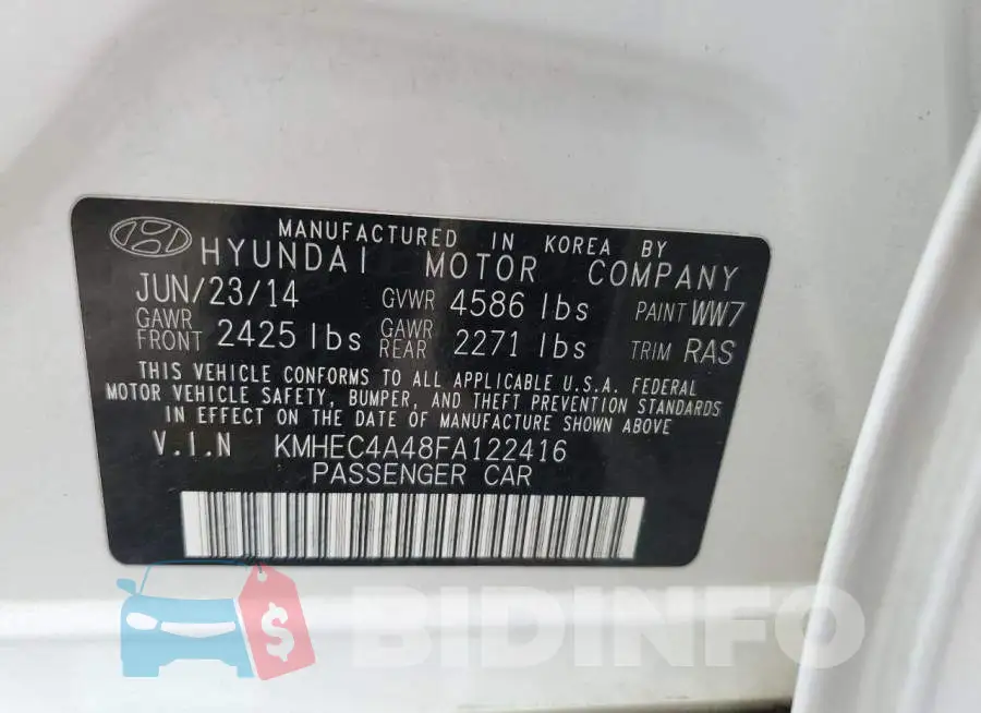 KMHEC4A48FA122416 Photo# 12