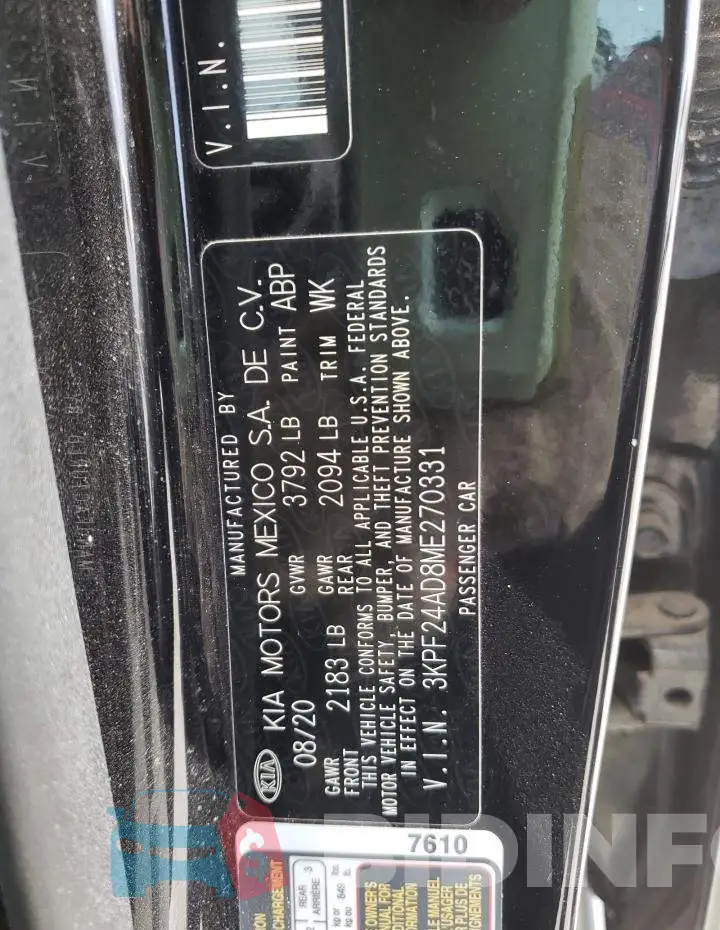 3KPF24AD8ME270331 Photo# 12
