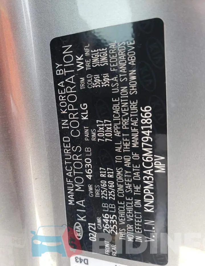 KNDPM3AC6M7941866 Photo# 13