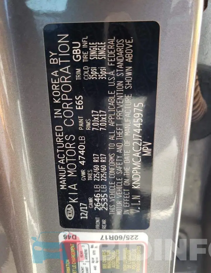 KNDPMCAC2J7445975 Photo# 13