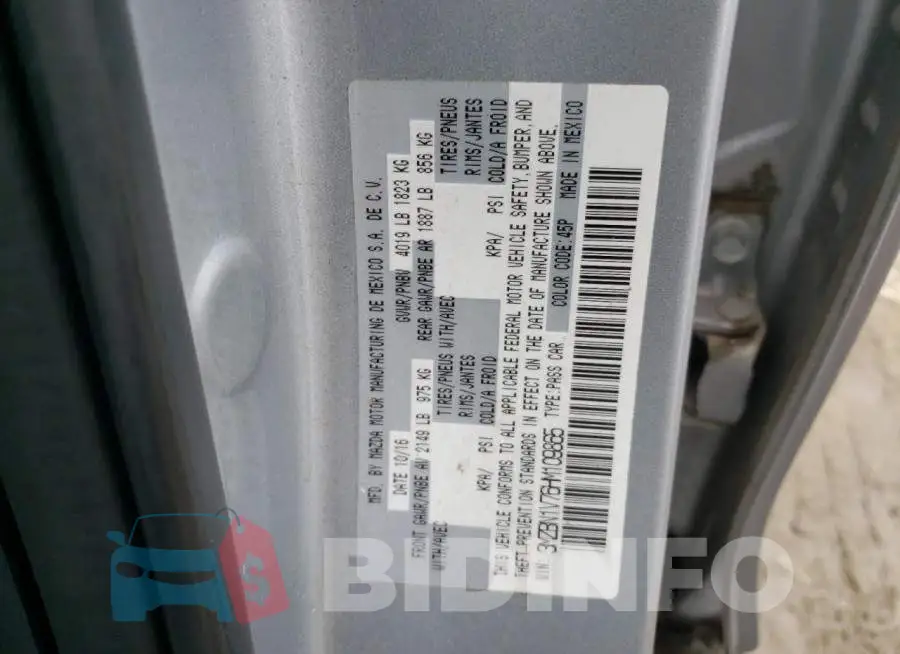 3MZBN1V76HM109865 Photo# 12