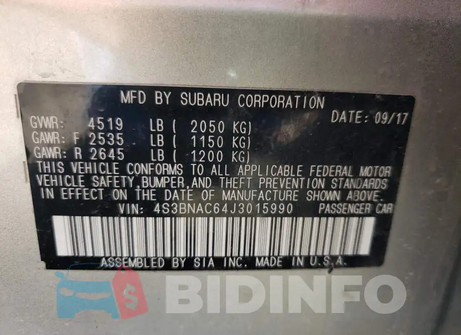 4S3BNAC64J3015990 Photo# 13