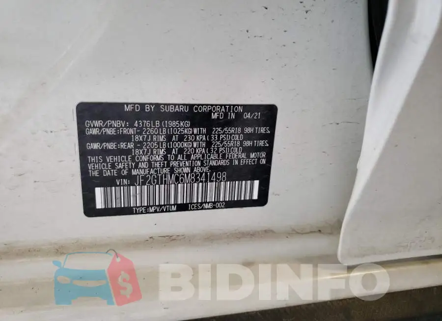 JF2GTHMC6M8341498 Photo# 12