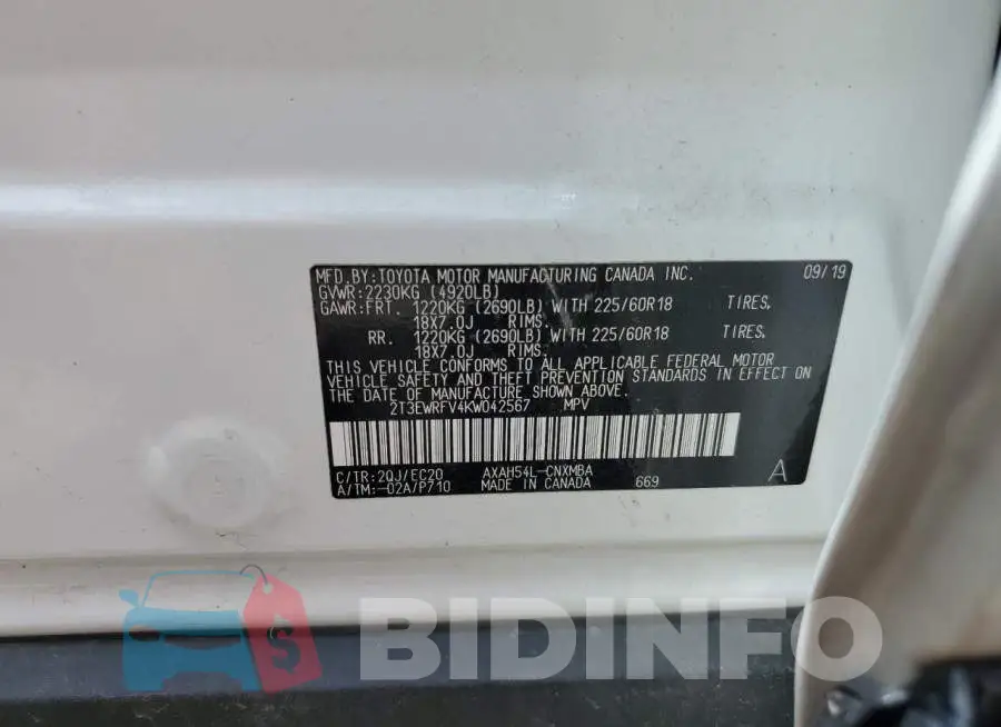 2T3EWRFV4KW042567 Photo# 13