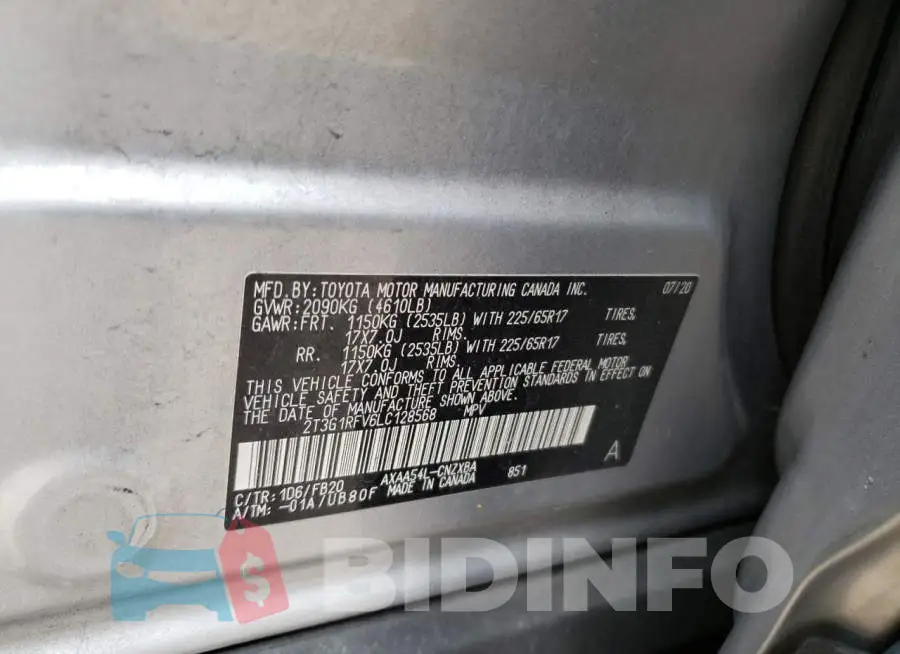 2T3G1RFV6LC128568 Photo# 12