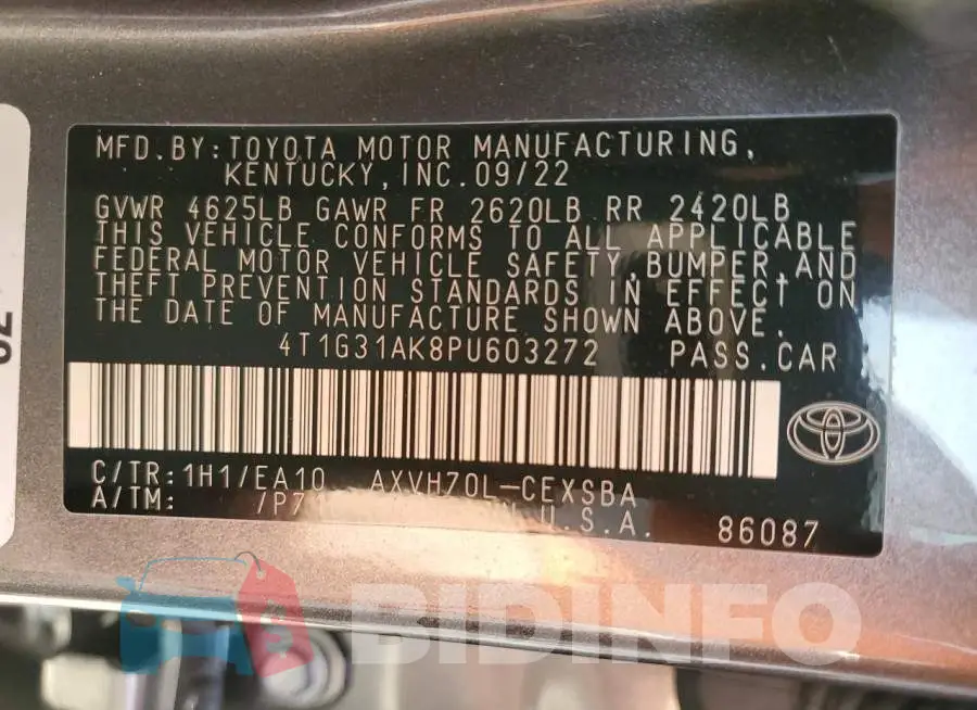 4T1G31AK8PU603272 Photo# 12