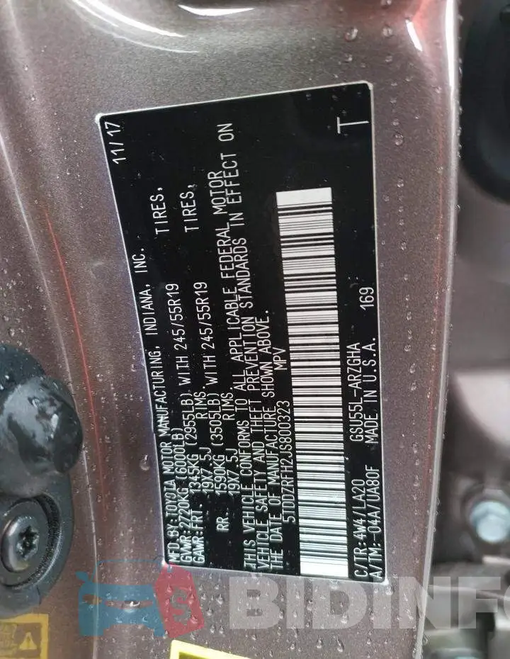 5TDDZRFH2JS800323 Photo# 13