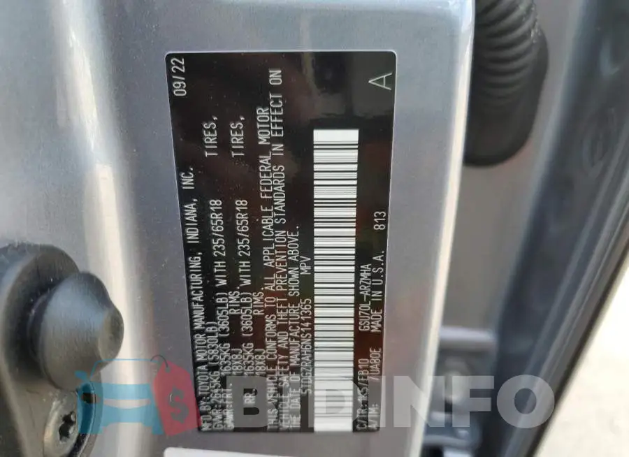 5TDGZRAH6NS141365 Photo# 13
