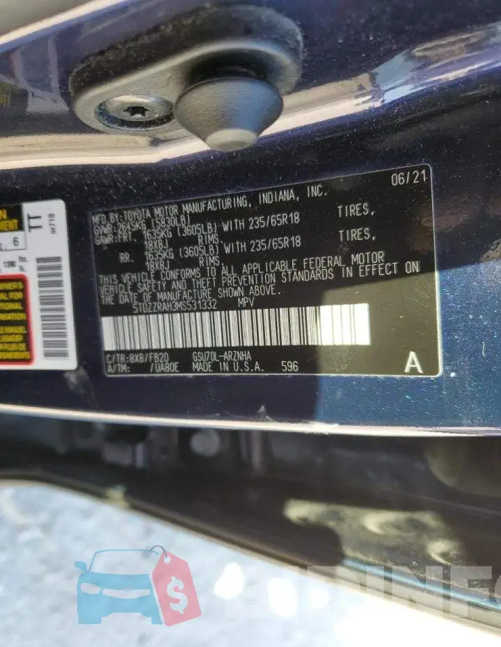5TDZZRAH3MS531332 Photo# 13