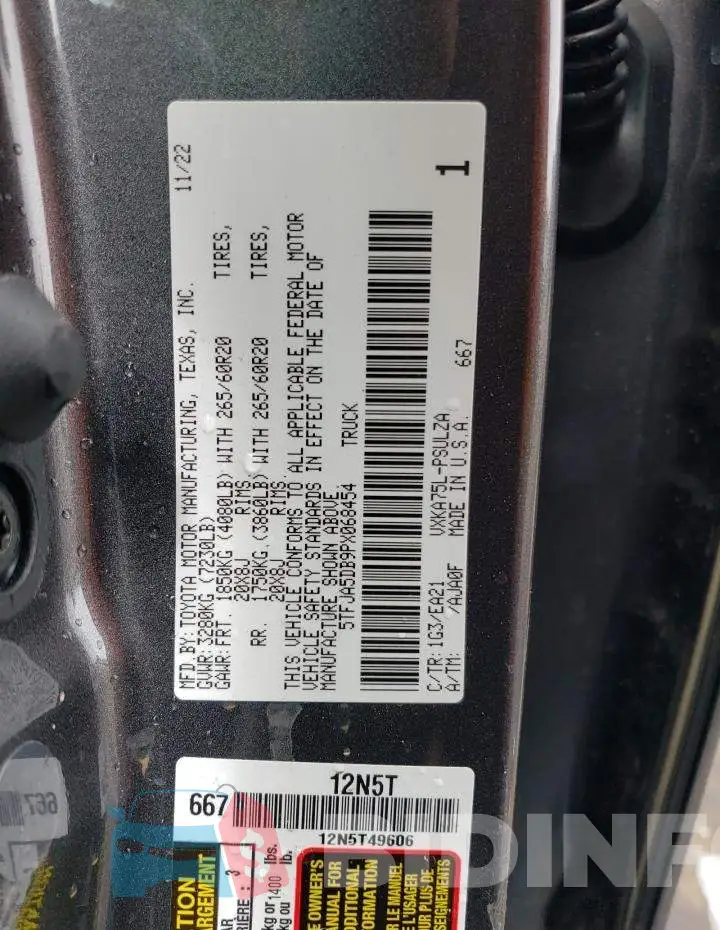 5TFJA5DB9PX068454 Photo# 12