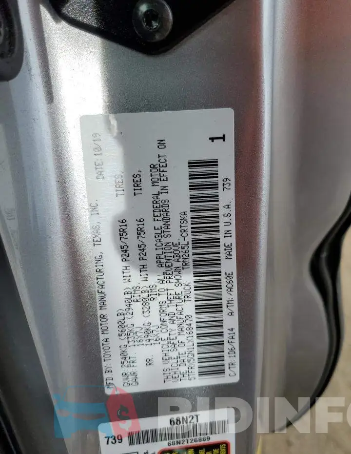 5TFRX5GN1LX168470 Photo# 12
