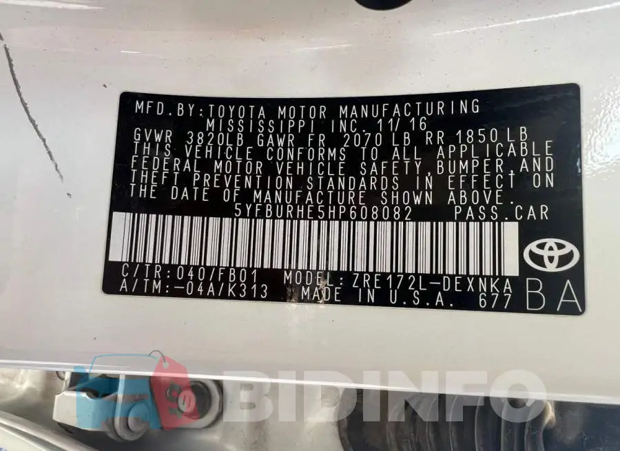 5YFBURHE5HP608082 Photo# 10