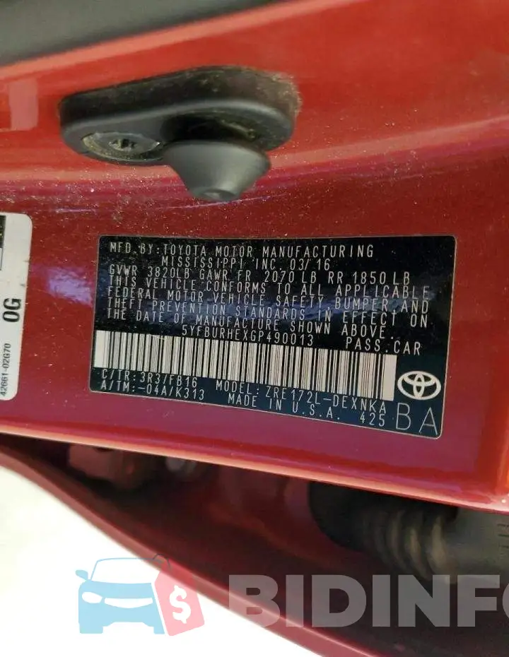 5YFBURHEXGP490013 Photo# 13
