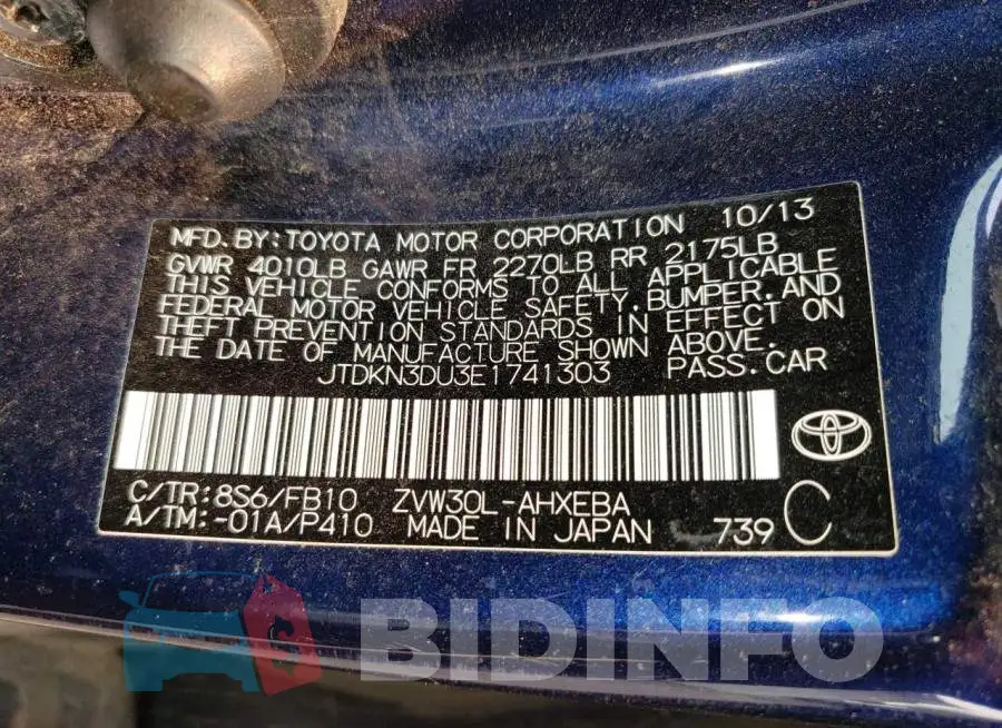 JTDKN3DU3E1741303 Photo# 12