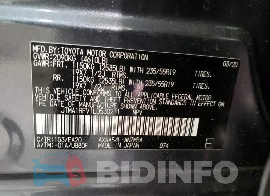 JTMA1RFV1LD530211 Photo# 13
