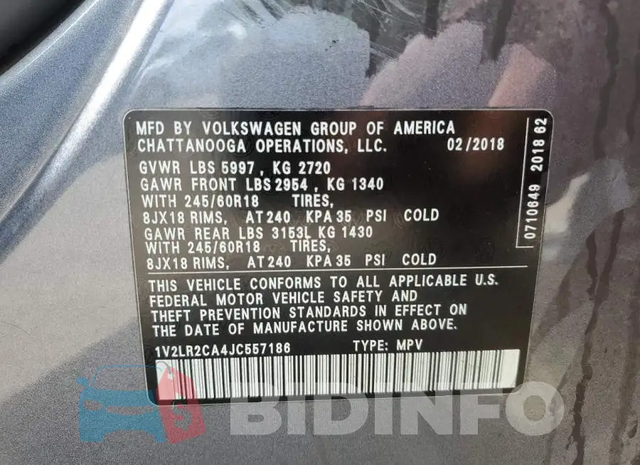 1V2LR2CA4JC557186 Photo# 13