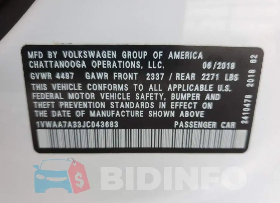 1VWAA7A33JC043683 Photo# 13