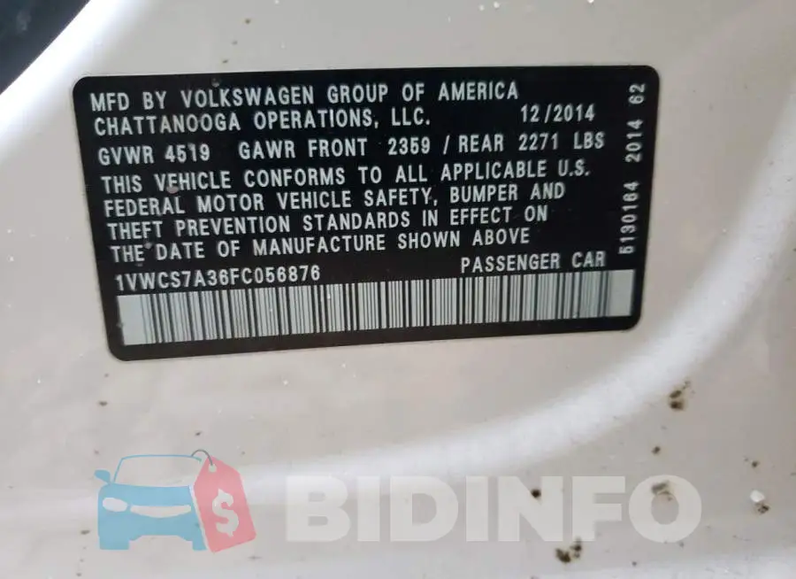1VWCS7A36FC056876 Photo# 12