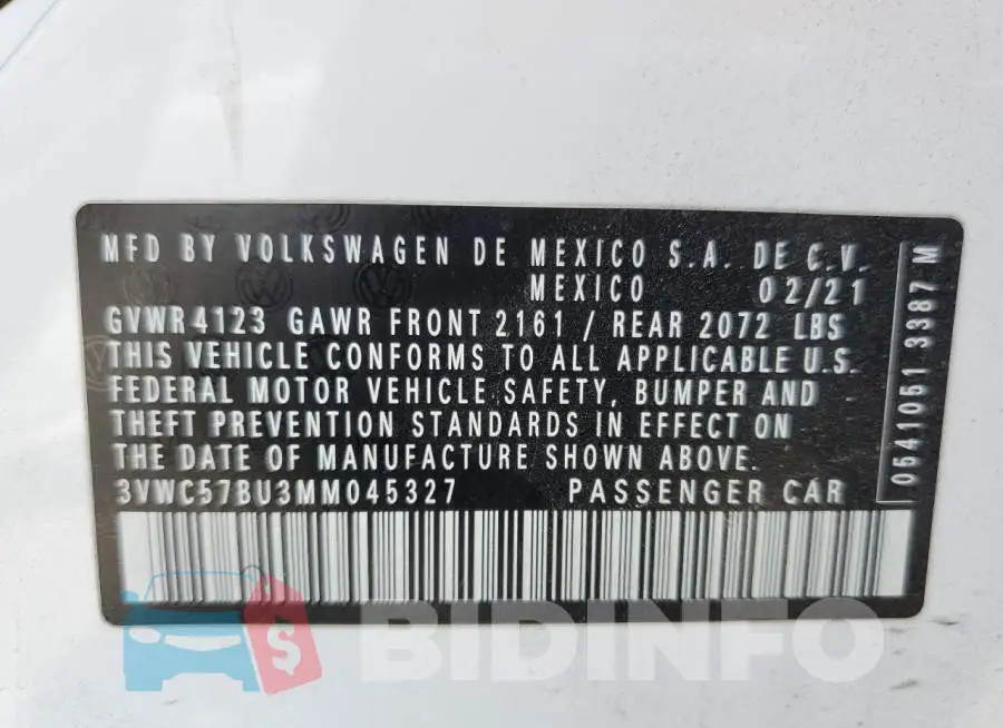 3VWC57BU3MM045327 Photo# 13