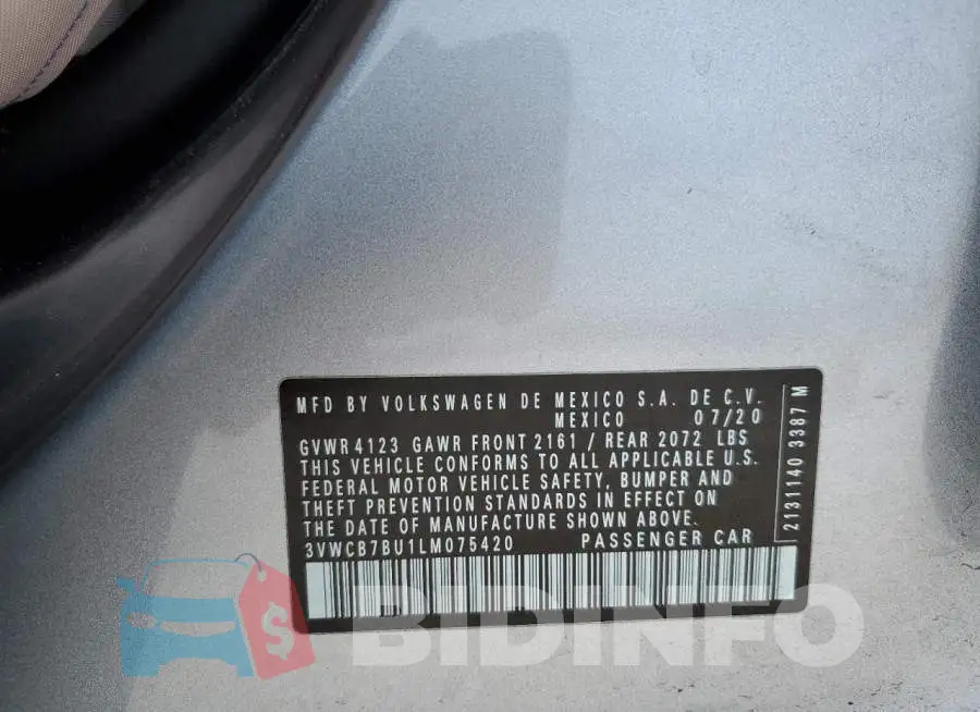 3VWCB7BU1LM075420 Photo# 12