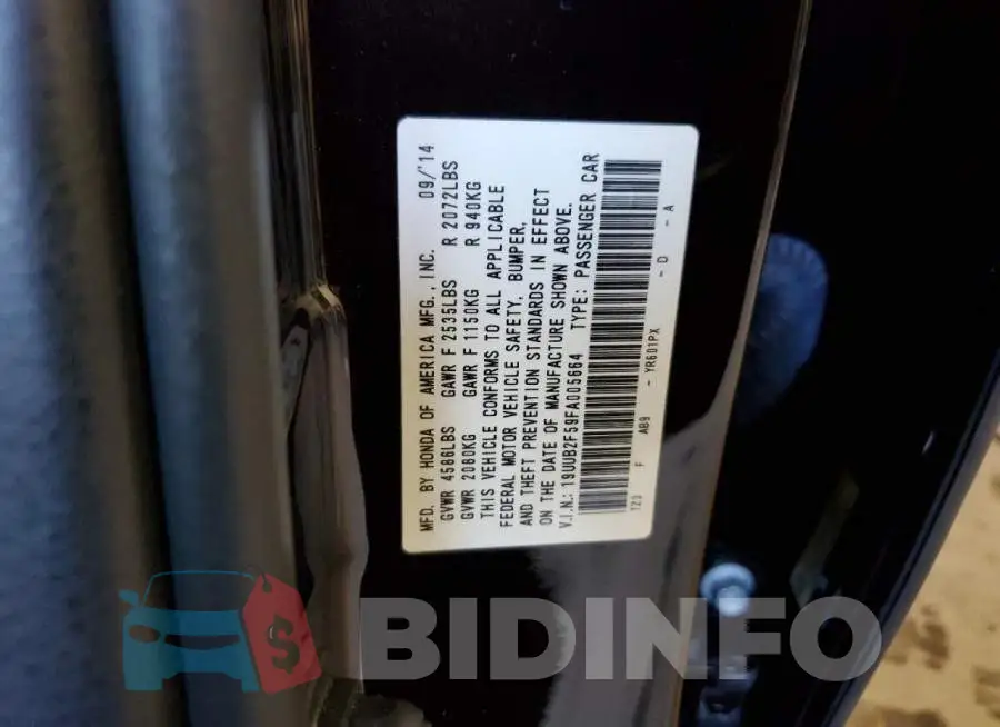 19UUB2F59FA005664 Photo# 12