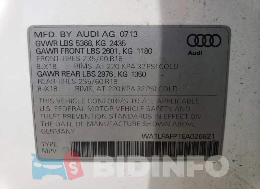 WA1LFAFP1EA026821 Photo# 12