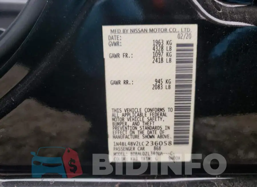 1N4BL4BV2LC236058 Photo# 12