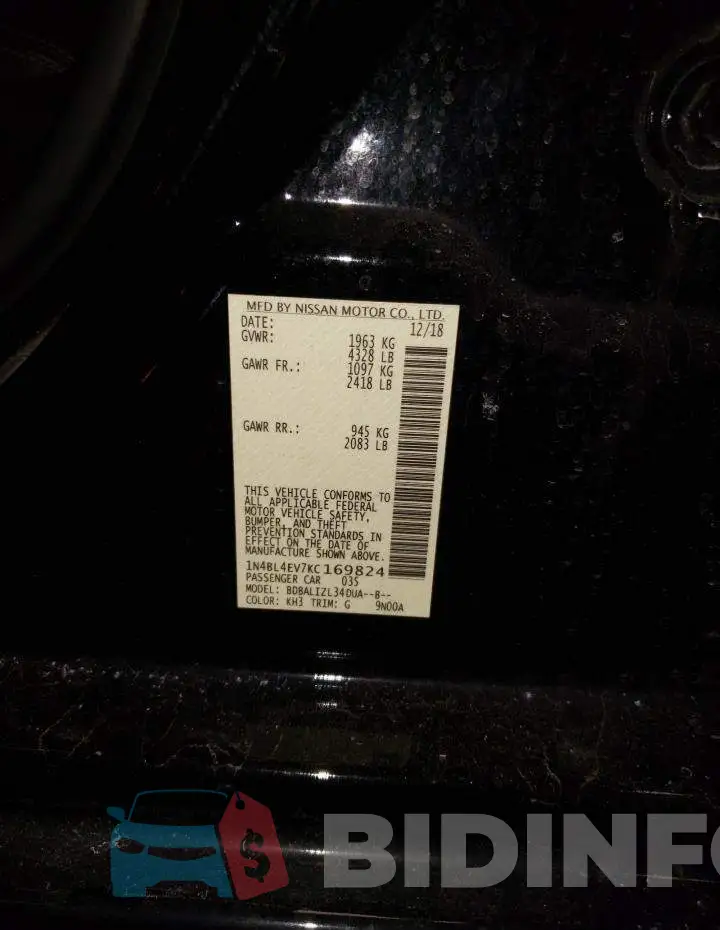 1N4BL4EV7KC169824 Photo# 13