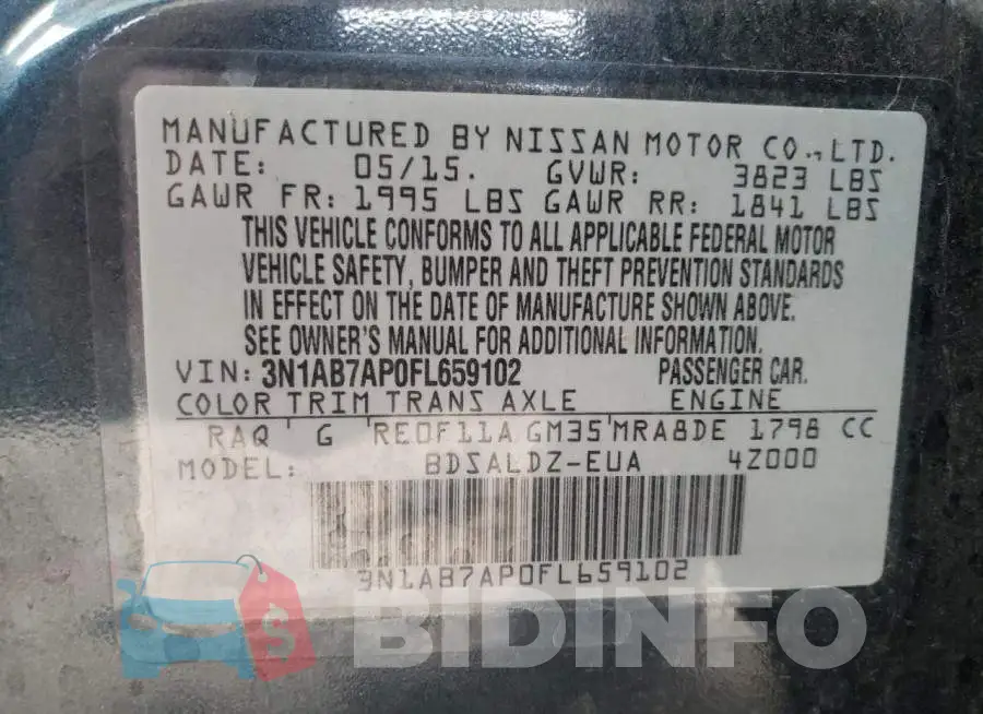 3N1AB7AP0FL659102 Photo# 12