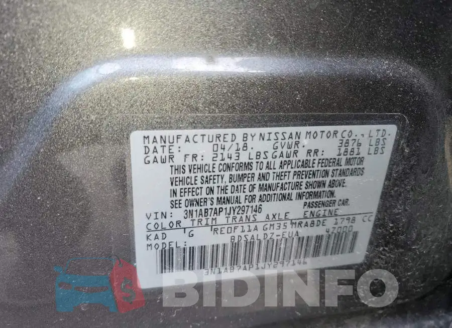 3N1AB7AP1JY297146 Photo# 13