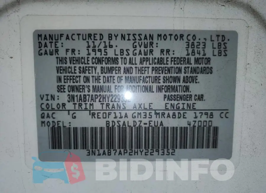 3N1AB7AP2HY229352 Photo# 13