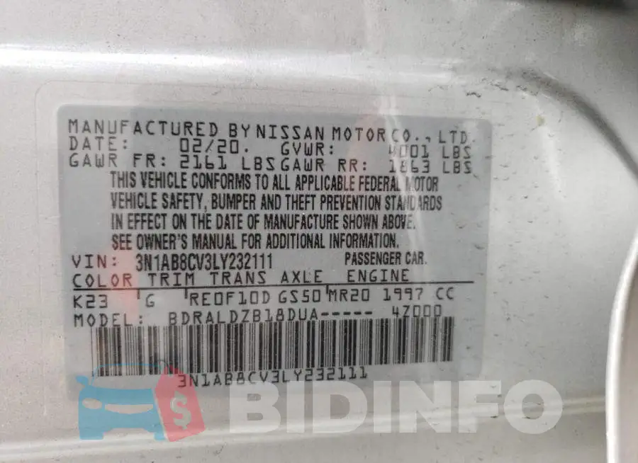 3N1AB8CV3LY232111 Photo# 12